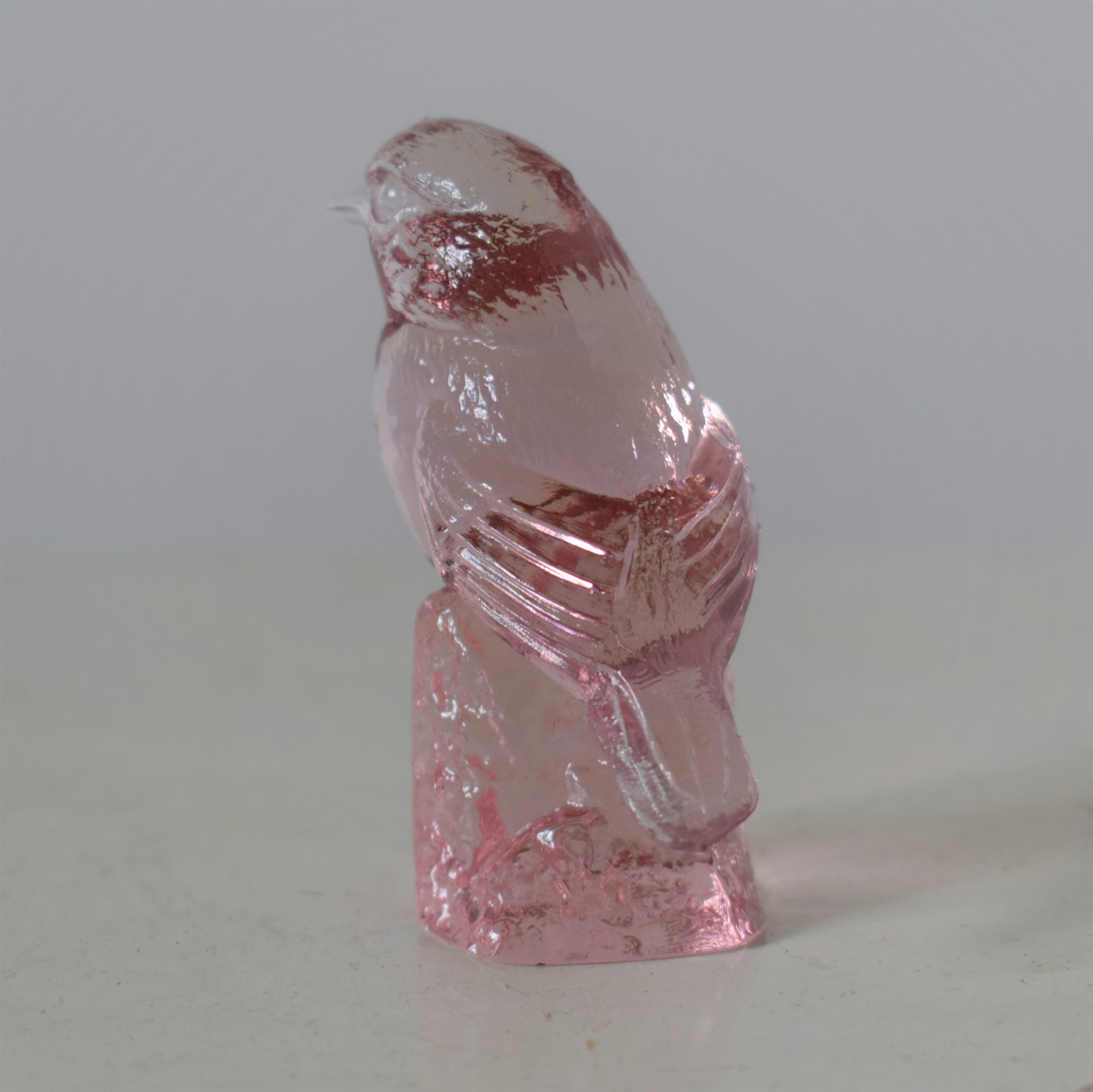 ピンクの小鳥のオブジェ / クリスタルガラス / Kosta Boda・コスタボダ 