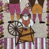 糸車・糸を紡ぐ人 / Ulla Scheuer・Ullasデザイン / プリントクロス・タペストリー - 画像 (3)