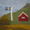 スウェーデン国旗と赤いお家 / フレミッシュ織り・北欧の絵織物 - 画像 (3)