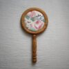 手鏡・木製ミラー / 薔薇柄の生地・スウェーデン - 画像 (5)