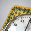 壁掛け時計・植物模様イエロー＆グリーン / Junghans ・ユンハンス / ドイツ - 画像 (2)