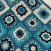 青いブランケット・Granny square / 北欧テキスタイル・スウェーデン - 画像 (4)