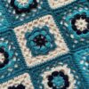 青いブランケット・Granny square / 北欧テキスタイル・スウェーデン - 画像 (5)