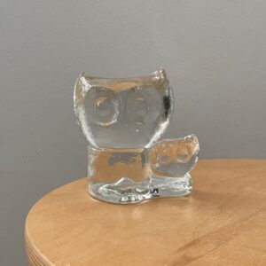 梟のガラスオブジェ / ガラス工房 Pukeberg・スウェーデン