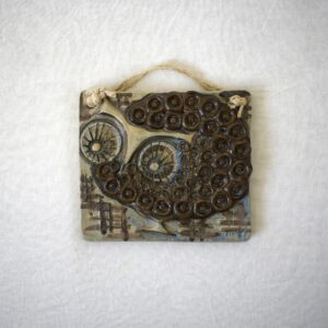 フクロウ・梟の陶板 / Ulla Winbladh・Alingsås keramik