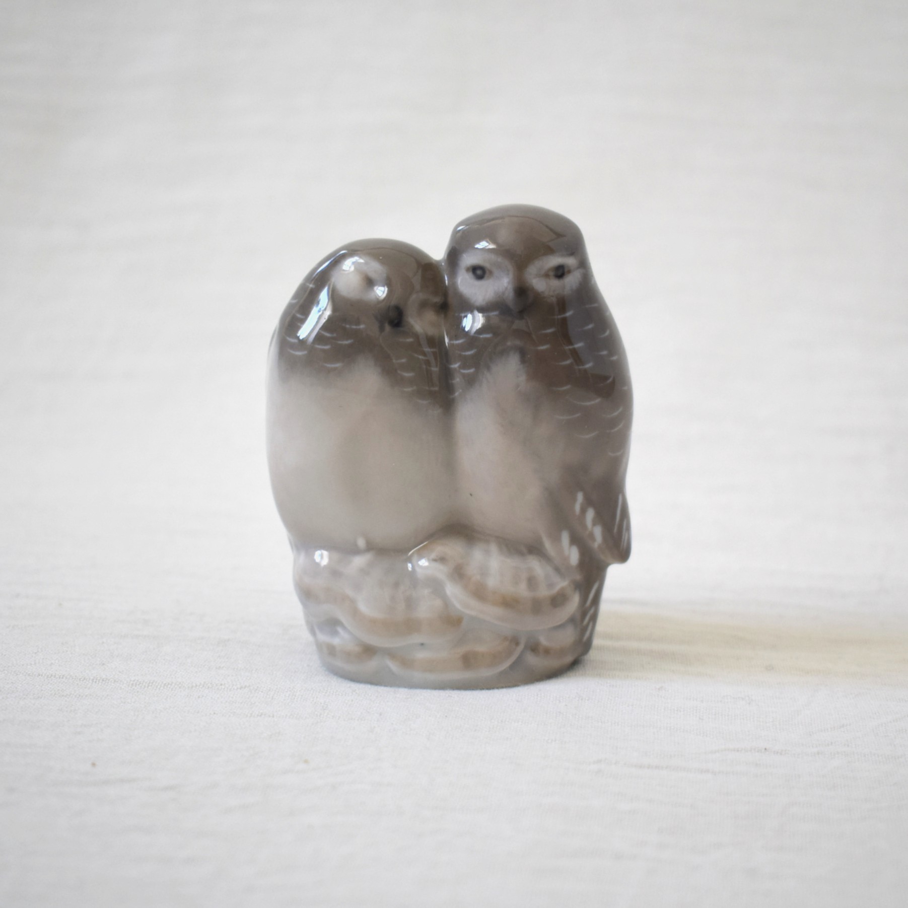 寄り添う梟・フクロウの置き物 / Royal Copenhagen・デンマーク
