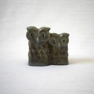 寄り添う梟・フクロウの置き物 / Ego stengods・Willi Fischer / スウェーデン