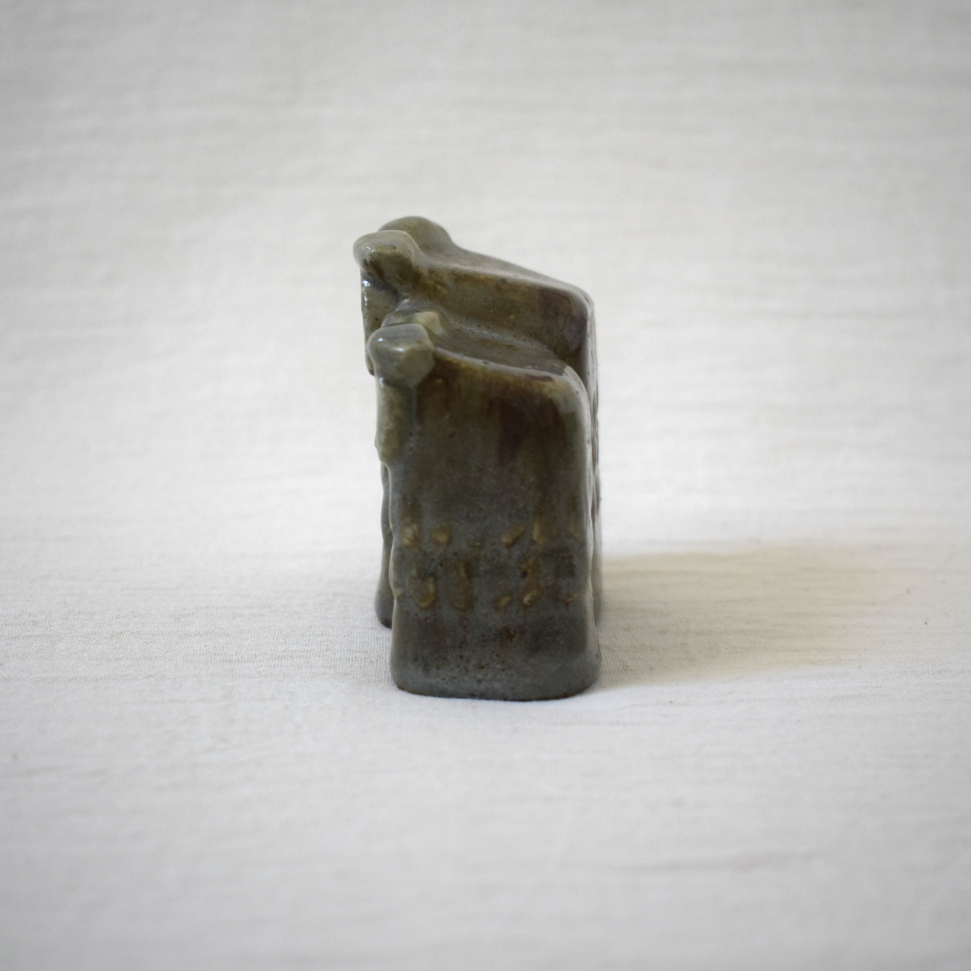 寄り添う梟・フクロウの置き物 / Ego stengods・Willi Fischer / スウェーデン - 画像 (2)