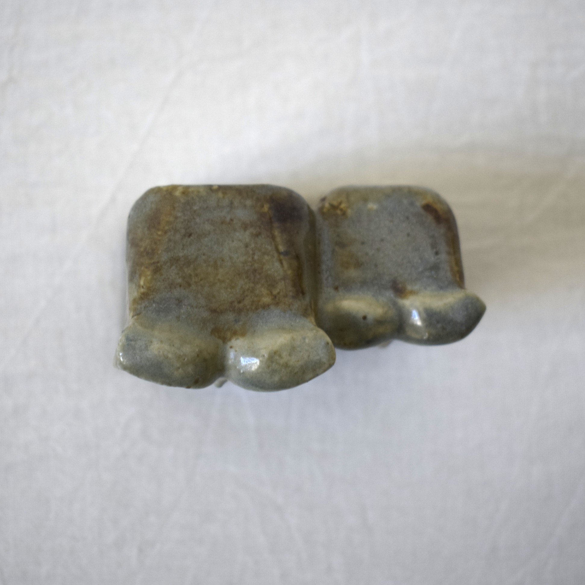 寄り添う梟・フクロウの置き物 / Ego stengods・Willi Fischer / スウェーデン - 画像 (5)