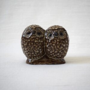 寄り添う梟・フクロウの置き物 / Bengt Wall・Trosa Keramik / スウェーデン