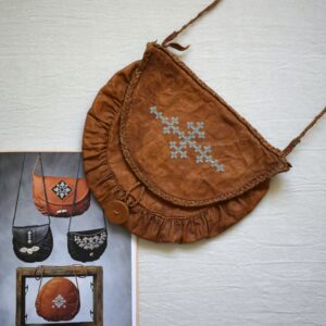 手作りポシェット / ピューター刺繍 / サーミ族の伝統工芸品