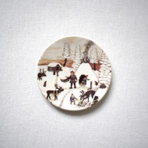 サーミ族の暮らしの風景⑥ / ARABIA絵皿・フィンランド