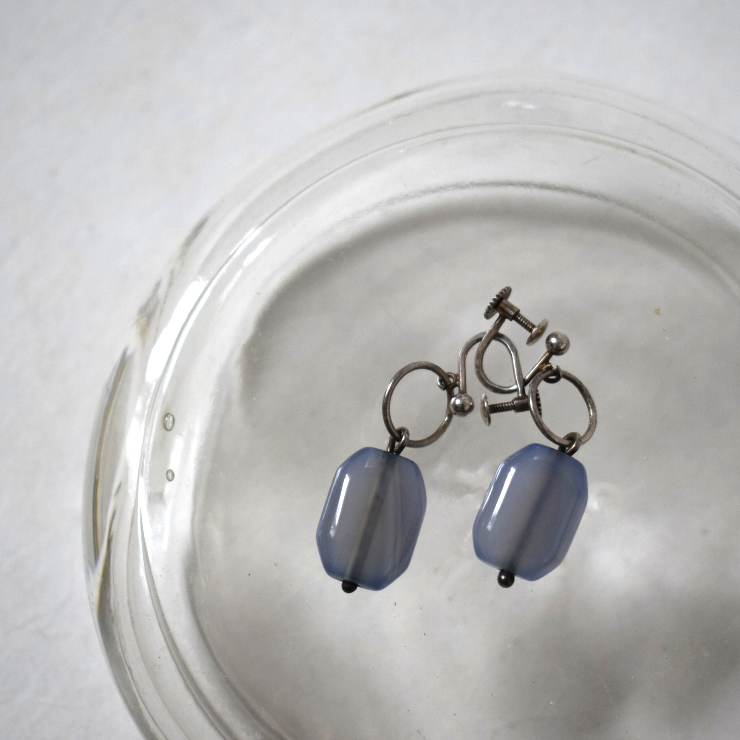 水色イヤリング・ / シルバーアクセサリー・スウェーデン