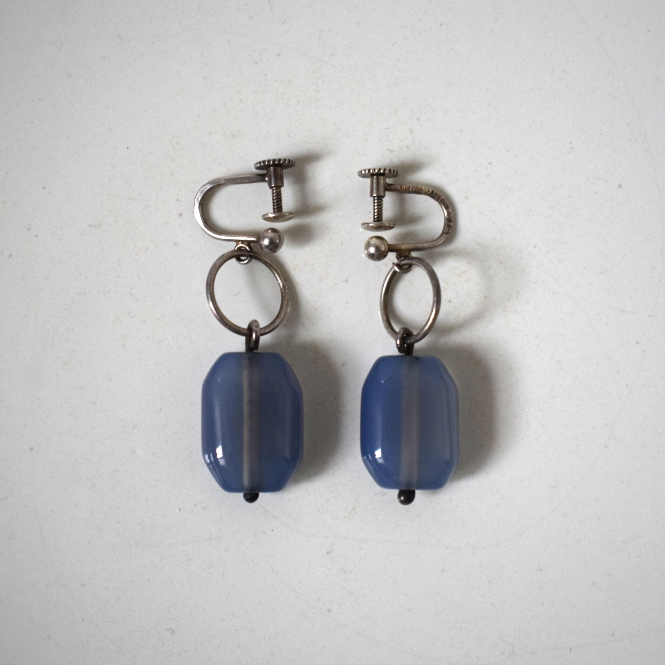 水色イヤリング・ / シルバーアクセサリー・スウェーデン - 画像 (2)