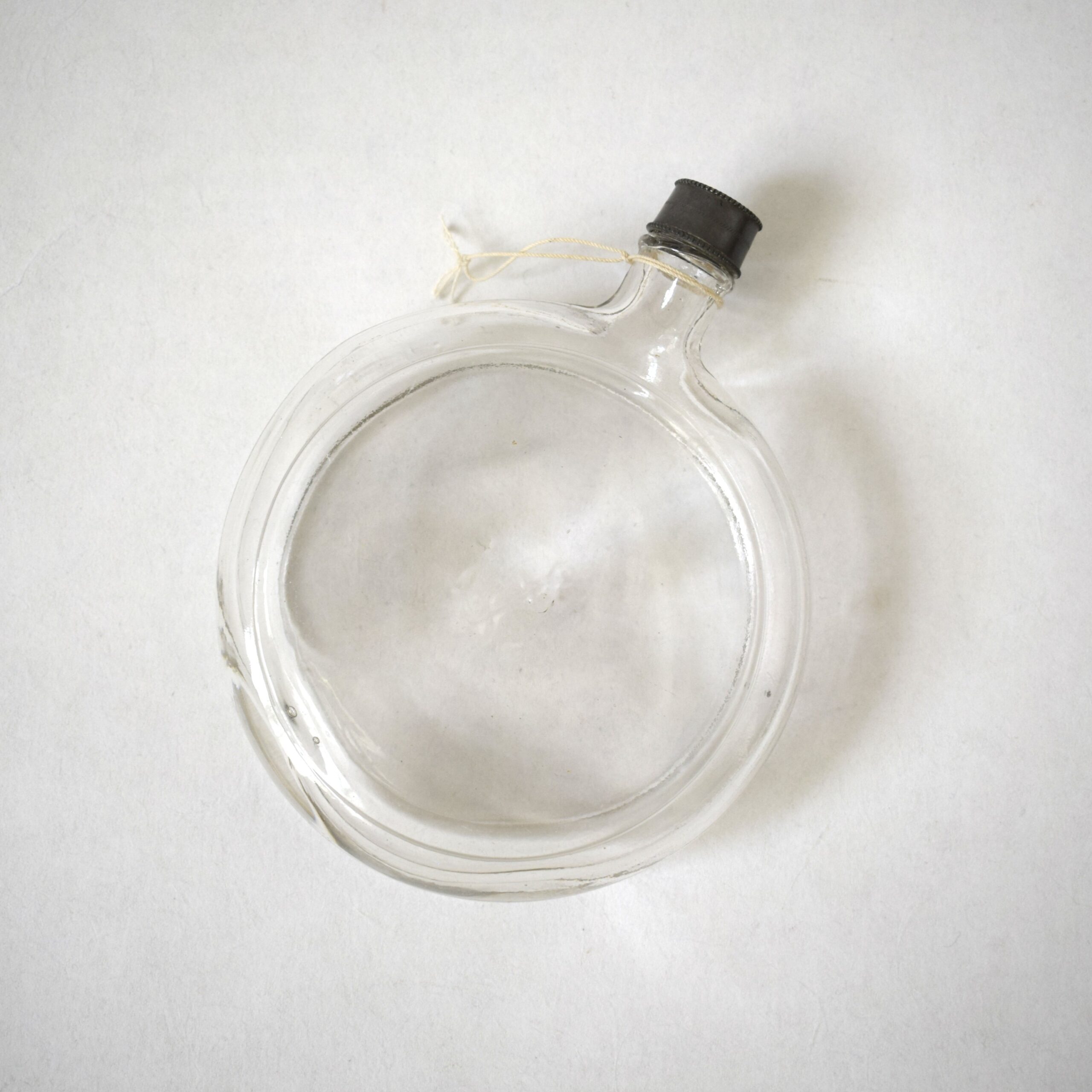 丸くて平たいガラスボトル / アンティークガラス・Unknown - 画像 (2)