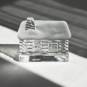 山小屋のキャンドルホルダー / ガラス工房 Nybro・スウェーデン