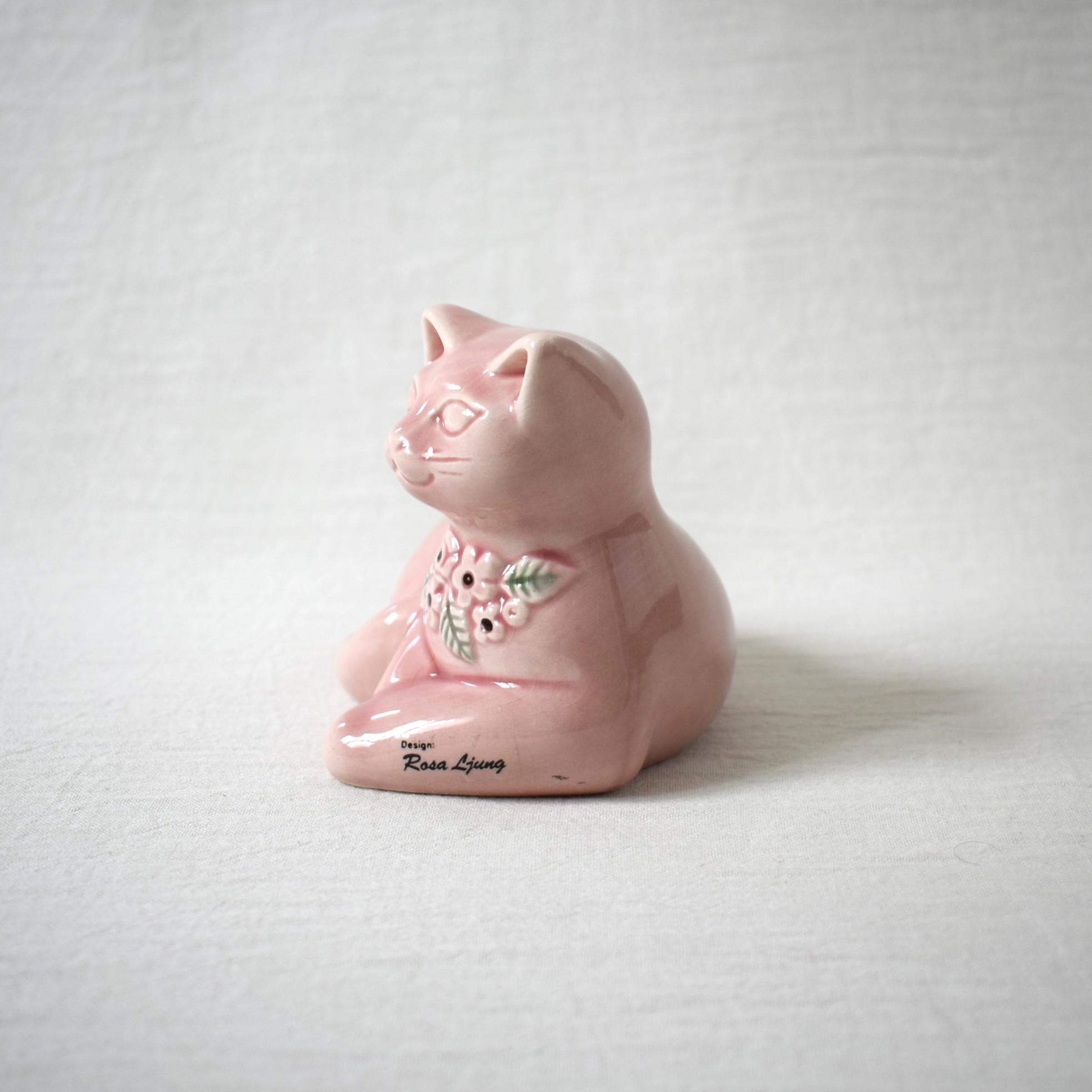 猫の置き物・ピンク / Rosa Ljung・ロサユング / DECO・デコ社 - 画像 (2)