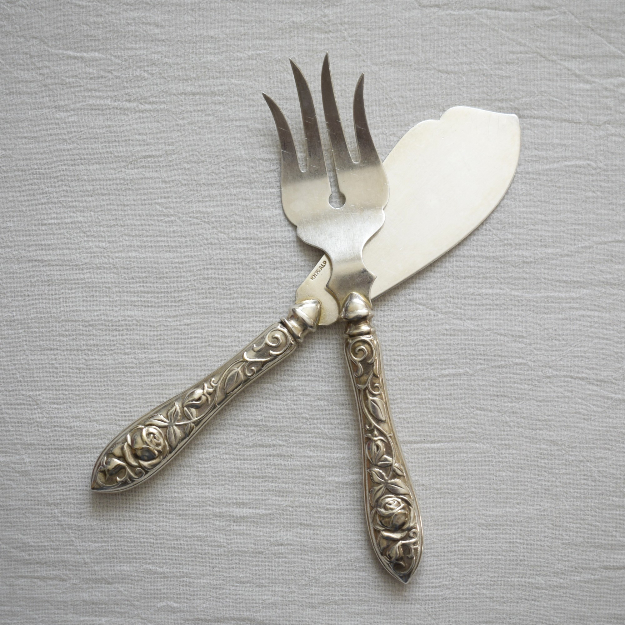 薔薇のカトラリー・ケーキサーバーSet / Antique・Made in Europe - 画像 (2)