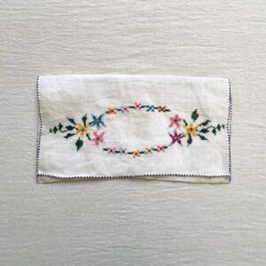 刺繍袋・ ヴィンテージ手刺繍 / Made in Sweden