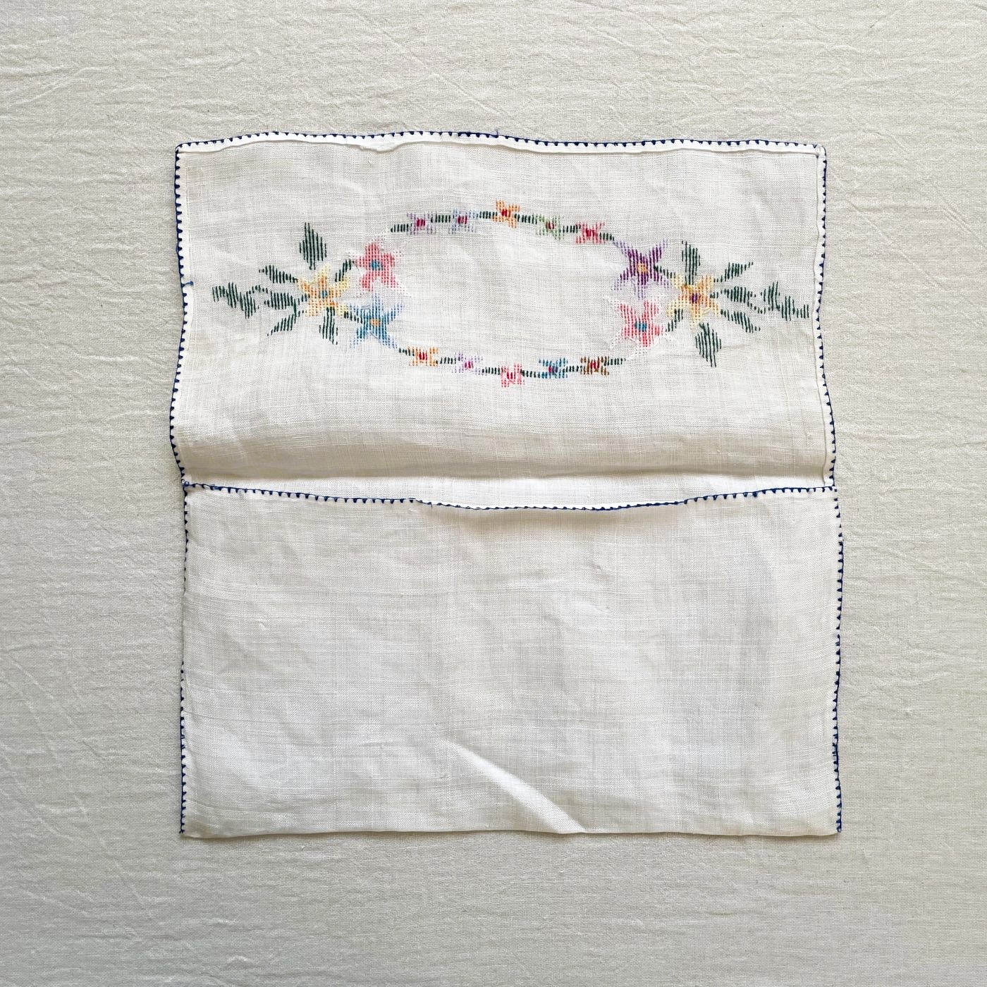 刺繍袋・ ヴィンテージ手刺繍 / Made in Sweden - 画像 (2)