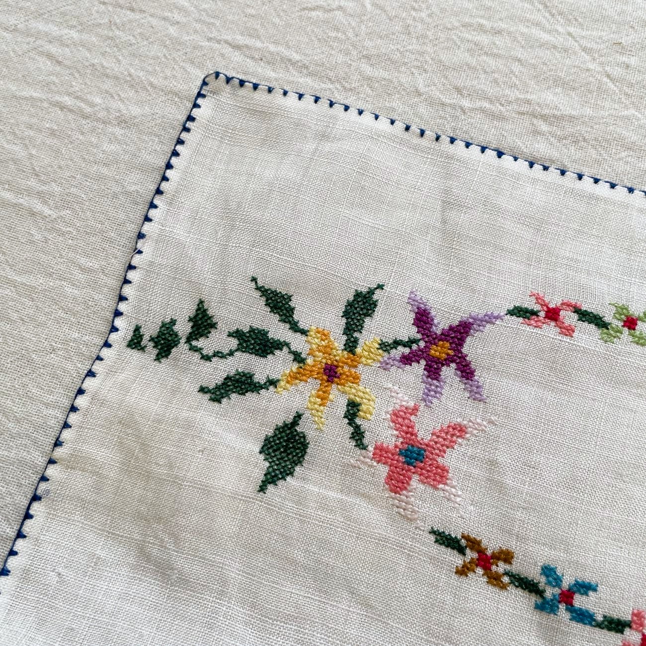 刺繍袋・ ヴィンテージ手刺繍 / Made in Sweden - 画像 (4)
