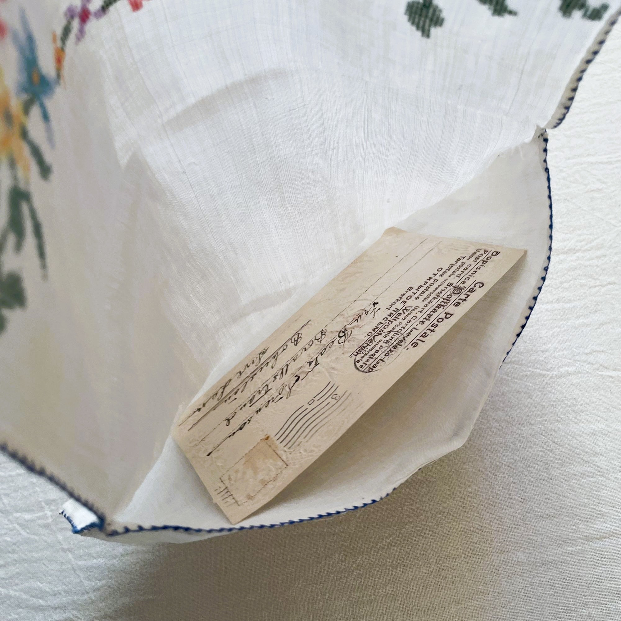 刺繍袋・ ヴィンテージ手刺繍 / Made in Sweden - 画像 (6)