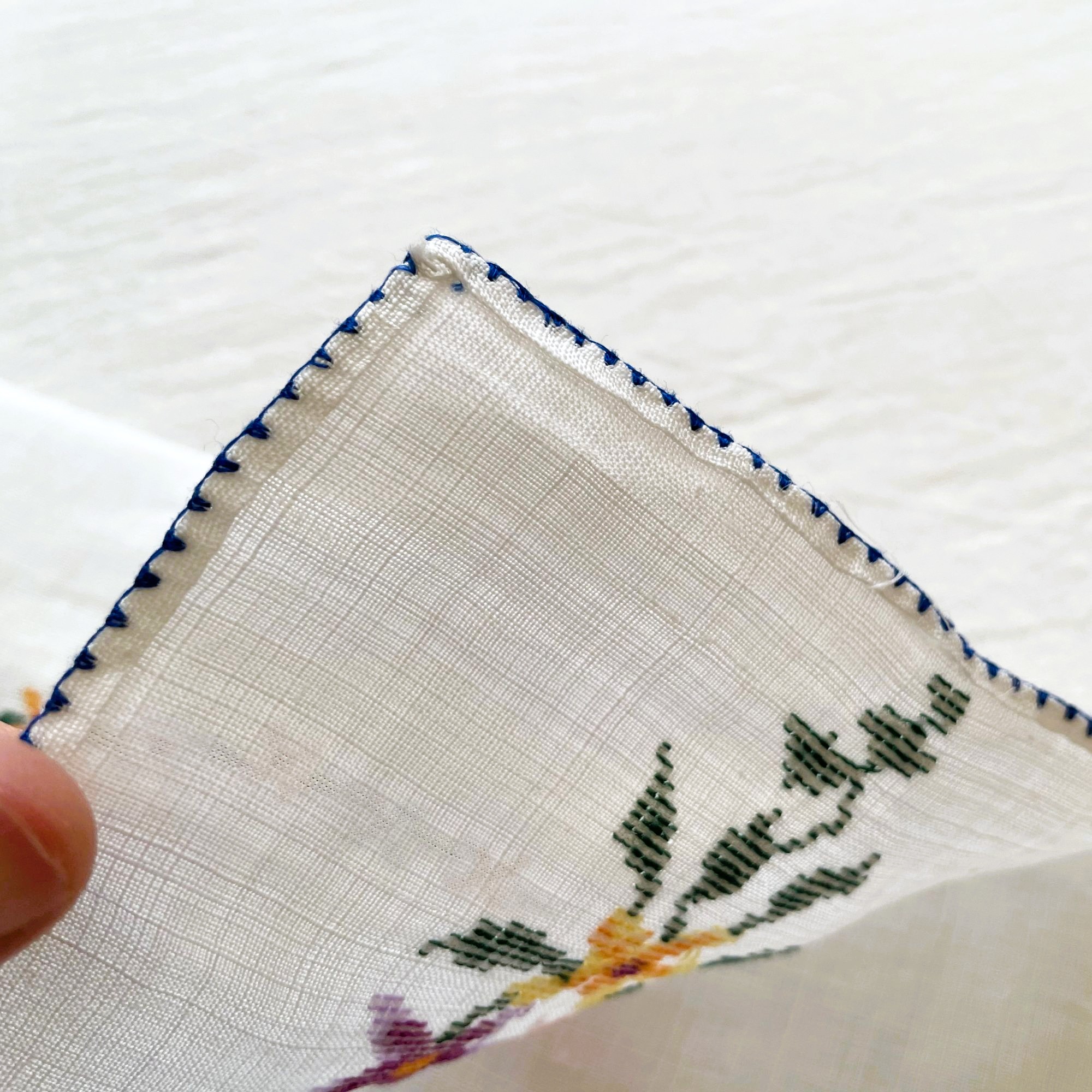 刺繍袋・ ヴィンテージ手刺繍 / Made in Sweden - 画像 (8)
